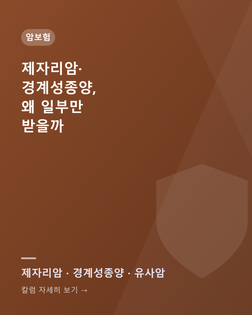 제자리암·경계성종양, 왜 일반암 진단비의 일부만 받을까 칼럼카드 제자리암